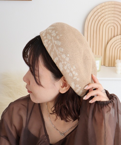 Sense of Grace（センスオブグレース）の「麻混　サーモベレー帽（ハンチング/ベレー帽・レディース・ターコイズブルー/ブラック/ベージュ・FREE）」の21枚目の写真