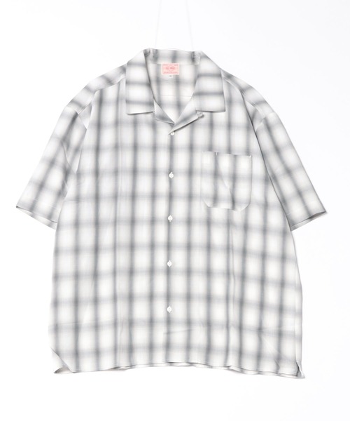 BIG MIKE(ビッグマイク)の「BIG MIKE ビッグマイク / セットアップ対応 レーヨン混 オンブレチェック 半袖オープンカラーシャツ 102525530 102525531(シャツ/ブラウス・メンズ・ミント/ホワイト×グレー/ブラウン系その他/ブルー系その他/グレー×ピンク・MEDIUM/LARGE/X-LARGE)」の22枚目の写真
