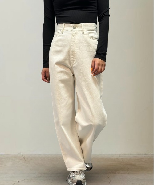 Burner（バーナー）の「ハイウエストワイドデニム（デニムパンツ・レディース・ブラック/ホワイト/インディゴブルー・マルチサイズ）」の2枚目の写真