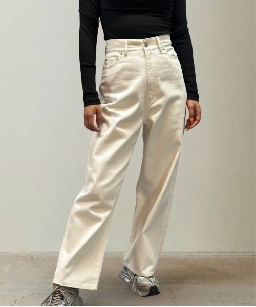 Burner（バーナー）の「ハイウエストワイドデニム（デニムパンツ・レディース・ブラック/ホワイト/インディゴブルー・マルチサイズ）」の5枚目の写真