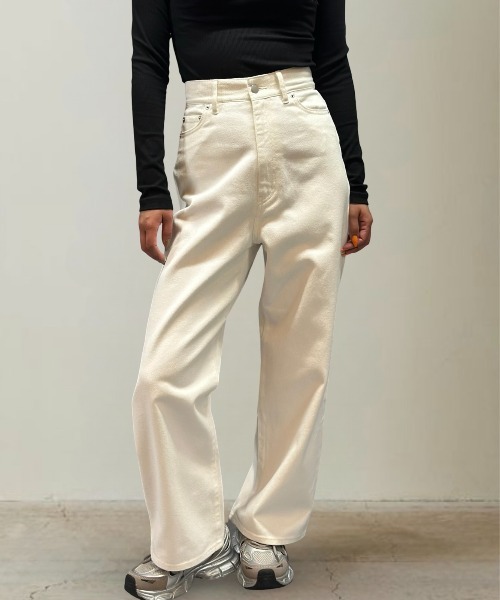 Burner（バーナー）の「ハイウエストワイドデニム（デニムパンツ・レディース・ブラック/ホワイト/インディゴブルー・マルチサイズ）」の6枚目の写真