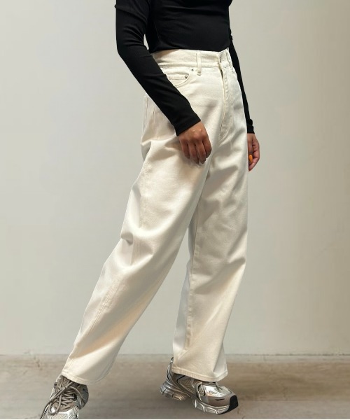 Burner（バーナー）の「ハイウエストワイドデニム（デニムパンツ・レディース・ブラック/ホワイト/インディゴブルー・マルチサイズ）」の7枚目の写真