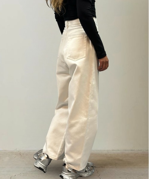 Burner（バーナー）の「ハイウエストワイドデニム（デニムパンツ・レディース・ブラック/ホワイト/インディゴブルー・マルチサイズ）」の8枚目の写真