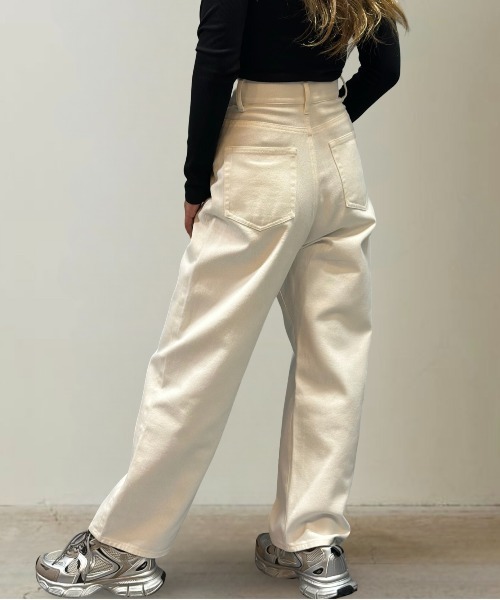 Burner（バーナー）の「ハイウエストワイドデニム（デニムパンツ・レディース・ブラック/ホワイト/インディゴブルー・マルチサイズ）」の9枚目の写真