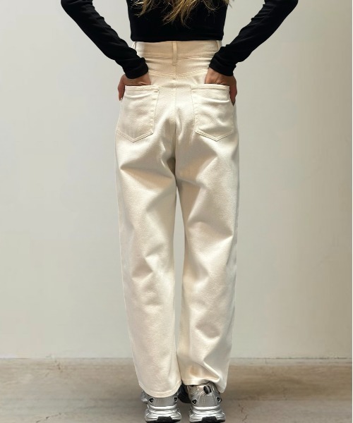 Burner（バーナー）の「ハイウエストワイドデニム（デニムパンツ・レディース・ブラック/ホワイト/インディゴブルー・マルチサイズ）」の12枚目の写真