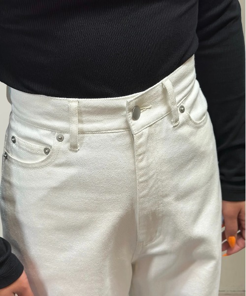 Burner（バーナー）の「ハイウエストワイドデニム（デニムパンツ・レディース・ブラック/ホワイト/インディゴブルー・マルチサイズ）」の14枚目の写真