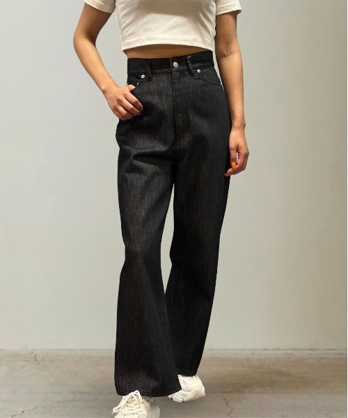 Burner（バーナー）の「ハイウエストワイドデニム（デニムパンツ・レディース・ブラック/ホワイト/インディゴブルー・マルチサイズ）」の16枚目の写真