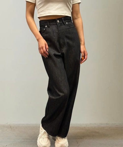 Burner（バーナー）の「ハイウエストワイドデニム（デニムパンツ・レディース・ブラック/ホワイト/インディゴブルー・マルチサイズ）」の17枚目の写真