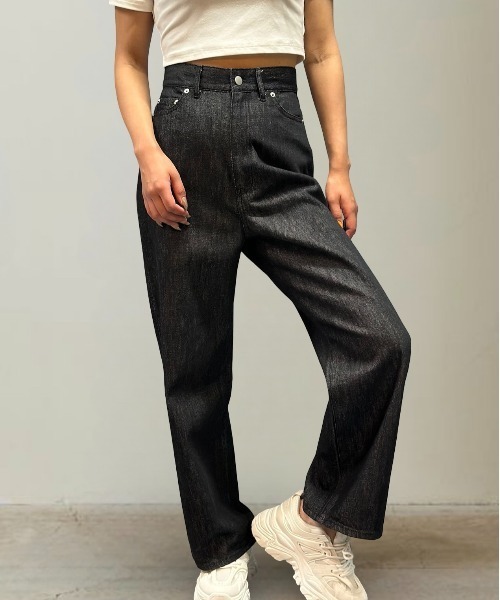 Burner（バーナー）の「ハイウエストワイドデニム（デニムパンツ・レディース・ブラック/ホワイト/インディゴブルー・マルチサイズ）」の18枚目の写真