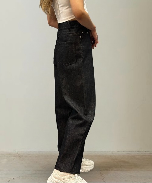 Burner（バーナー）の「ハイウエストワイドデニム（デニムパンツ・レディース・ブラック/ホワイト/インディゴブルー・マルチサイズ）」の20枚目の写真