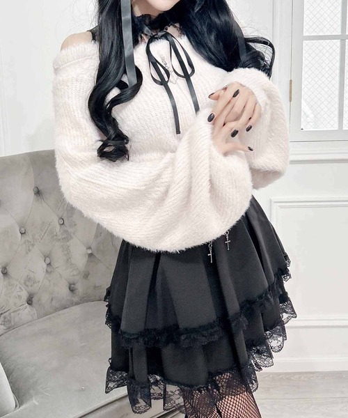 トップス me01XS セール】肩開きシャギーニットトップス（ニット/セーター）｜MA