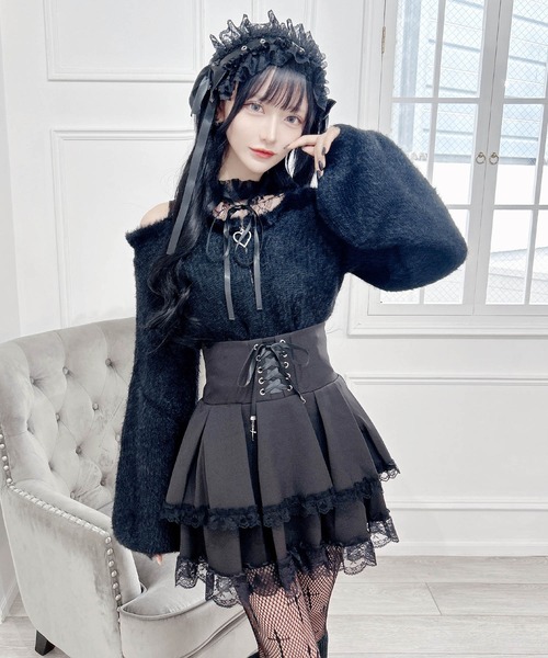 MA*RS（アメーバーマーズ）の「肩開きシャギーニットトップス（ニット/セーター・レディース・ピンク/ホワイト/ブラック・FREE）」の22枚目の写真