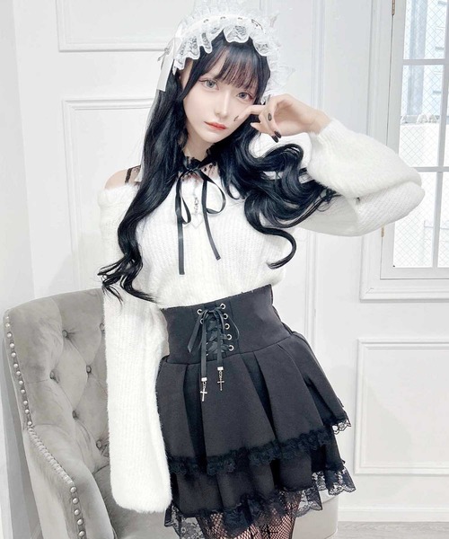 MA*RS（アメーバーマーズ）の「肩開きシャギーニットトップス（ニット/セーター・レディース・ピンク/ホワイト/ブラック・FREE）」の18枚目の写真