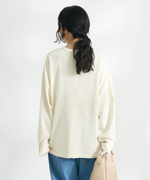 CRAFT STANDARD BOUTIQUE(クラフトスタンダードブティック)の「TC裏毛Vネックプルオーバー(スウェット・レディース・アイボリー/ベージュ/ブラック・FREE)」の17枚目の写真