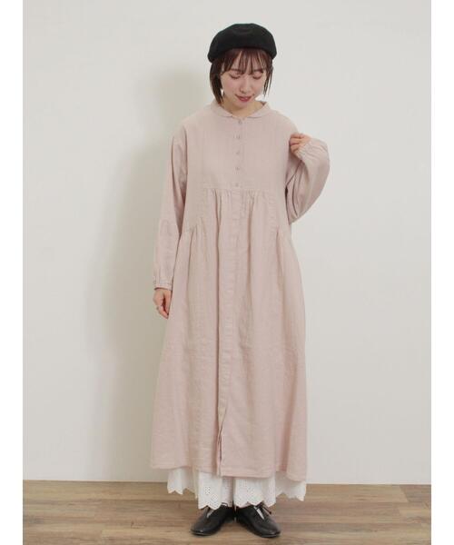 専用⭐︎モラビトブラン　袖なしワンピース　タグ付新品未使用 セール】【Cross×Linen】ショールカラーワンピース ≪S/Mサイズ