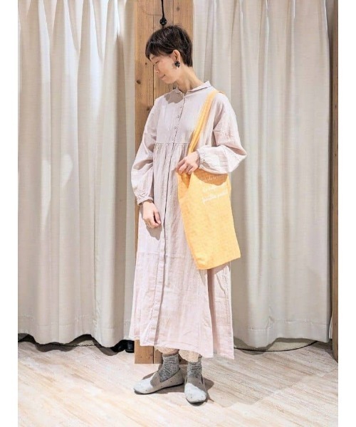 セール】【Cross×Linen】ショールカラーワンピース ≪S/Mサイズ