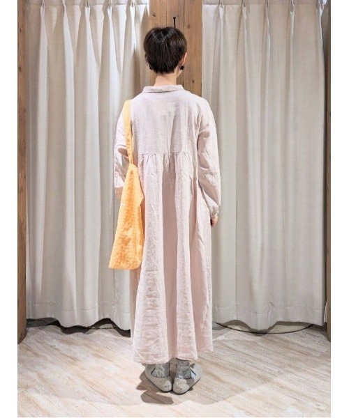 TSUHARU bySamansa Mos2リネンビエラショールカラーワンピース サマンサ モスモス Samansa Mos2 【Cross×Linen】ショールカラー