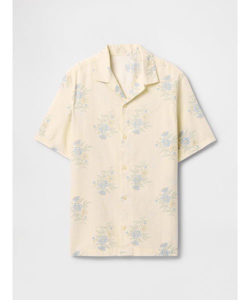 GAP(ギャップ)の「リネン混 バケーション スタンダードフィットシャツ 半袖(シャツ/ブラウス・メンズ・ブラウン/ストライプ/マルチ・XS/S/M/L/XL)」の8枚目の写真