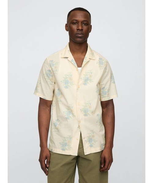 セール】リネン混 バケーション スタンダードフィットシャツ