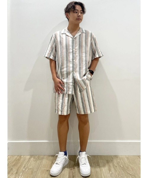 GAP(ギャップ)の「リネン混 バケーション スタンダードフィットシャツ 半袖(シャツ/ブラウス・メンズ・ブラウン/ストライプ/マルチ・XS/S/M/L/XL)」の11枚目の写真