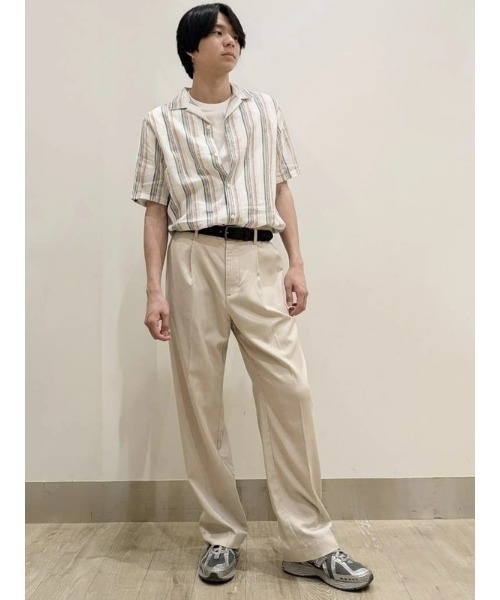 GAP(ギャップ)の「リネン混 バケーション スタンダードフィットシャツ 半袖(シャツ/ブラウス・メンズ・ブラウン/ストライプ/マルチ・XS/S/M/L/XL)」の12枚目の写真