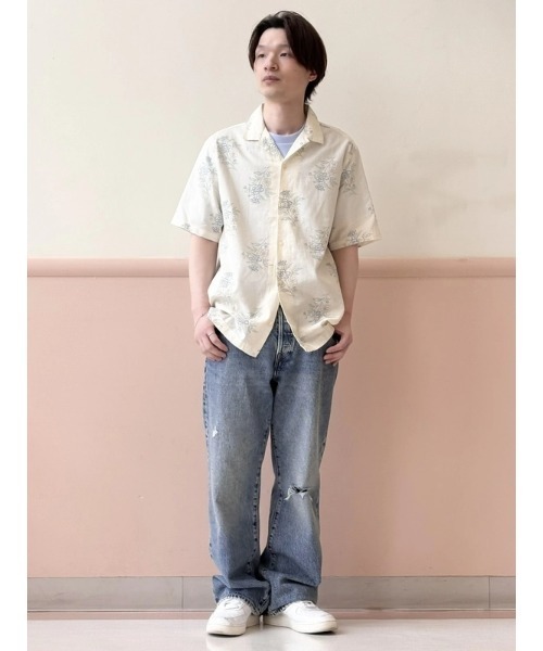 GAP(ギャップ)の「リネン混 バケーション スタンダードフィットシャツ 半袖(シャツ/ブラウス・メンズ・ブラウン/ストライプ/マルチ・XS/S/M/L/XL)」の15枚目の写真