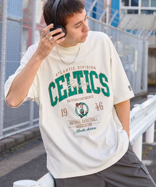 NBA/エヌビーエー 別注 ロゴ刺繍/プリント ピグメント加工ビッグ