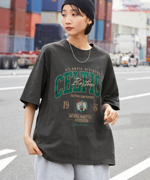 NBAチームロゴ刺繍Tシャツ Mサイズ ブラック NBA tシャツ NBA/エヌビーエー 別注 ロゴ刺繍/プリント