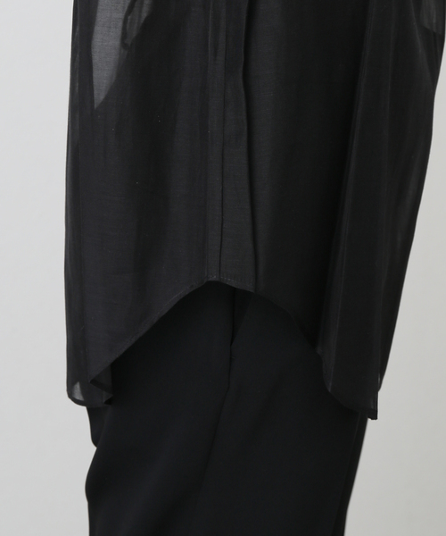 AP STUDIO(エーピーストゥディオ)の「【ST.AGNI/セントアグニ】Sheer Leather Trim Top(シャツ/ブラウス・レディース・ブラック・FREE)」の15枚目の写真