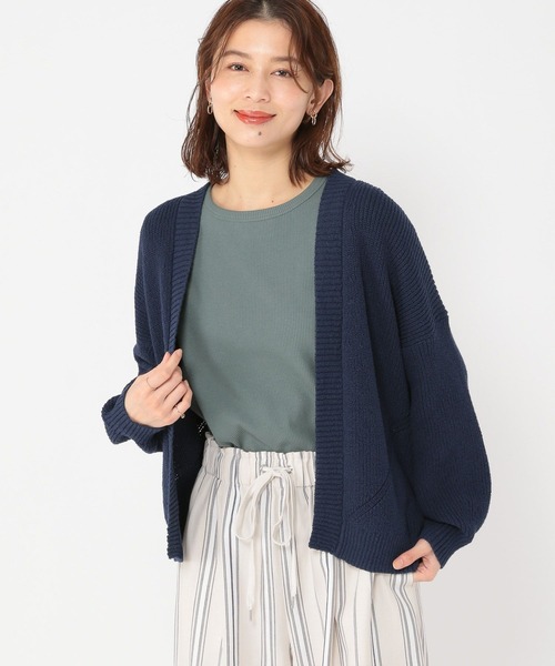 studio CLIP(スタディオクリップ)の「7ゲージドライブークレカーディガン(カーディガン/ボレロ・レディース・アイボリー/ピンク/ネイビー・FREE)」の1枚目の写真