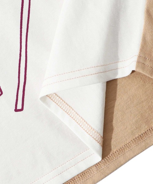 ScoLar（スカラー）の「151651：アニメ風ネコ柄 バイカラープルオーバー（Tシャツ/カットソー・レディース・ベージュ/パープル/ブルー・M）」の22枚目の写真