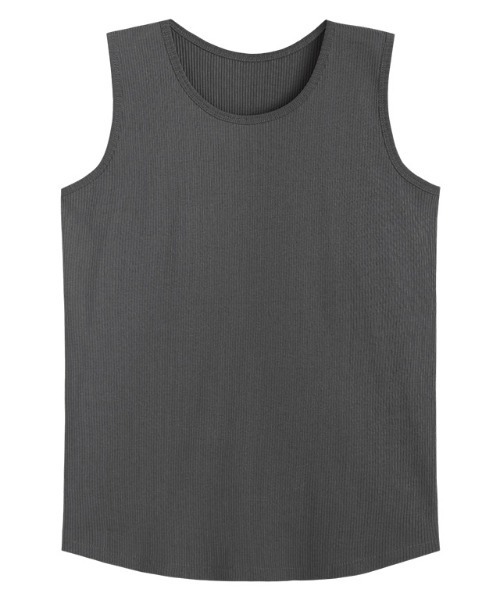 Pierrot（ピエロ）の「【ブラ紐隠し】クルーネックリブタンクトップ（タンクトップ・レディース・ブラック/オフホワイト/ネイビー/サンドベージュ/チャコール・M/L）」の8枚目の写真