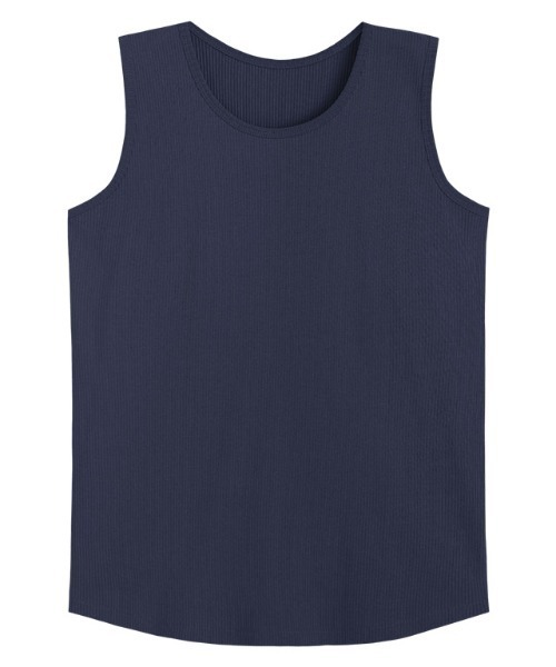 Pierrot（ピエロ）の「【ブラ紐隠し】クルーネックリブタンクトップ（タンクトップ・レディース・ブラック/オフホワイト/ネイビー/サンドベージュ/チャコール・M/L）」の11枚目の写真