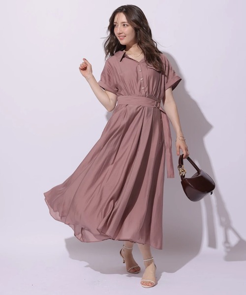 新品未使用品♡Apuweiser-riche シアーシャツ半袖ワンピース シアーシャツ半袖ワンピース（ワンピース）｜Apuweiser-riche