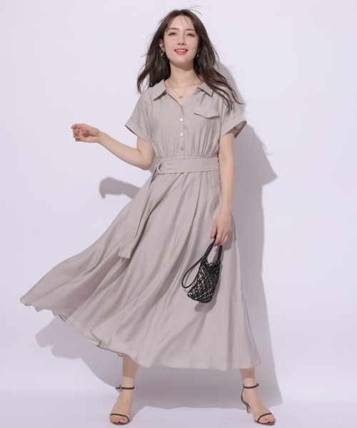 Apuweiser-riche（アプワイザーリッシェ）の「シアーシャツ半袖ワンピース（ワンピース・レディース・ライトイエロー/ネイビー/グレイッシュベージュ/ピンク/ピンク系その他/ブラウン・1/0/2）」の10枚目の写真