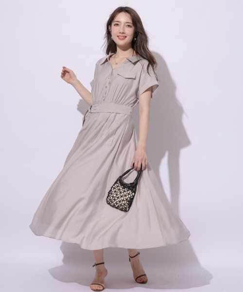 Apuweiser-riche（アプワイザーリッシェ）の「シアーシャツ半袖ワンピース（ワンピース・レディース・ライトイエロー/ネイビー/グレイッシュベージュ/ピンク/ピンク系その他/ブラウン・1/0/2）」の12枚目の写真