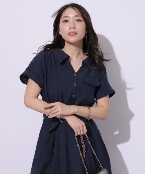 Apuweiser-riche（アプワイザーリッシェ）の「シアーシャツ半袖ワンピース（ワンピース・レディース・ライトイエロー/ネイビー/グレイッシュベージュ/ピンク/ピンク系その他/ブラウン・1/0/2）」の13枚目の写真