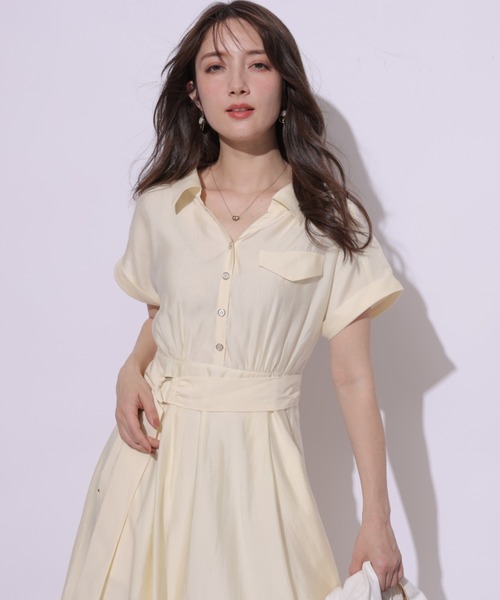 新品未使用品♡Apuweiser-riche シアーシャツ半袖ワンピース シアーシャツ半袖ワンピース（ワンピース）｜Apuweiser-riche