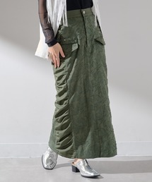 【MAISON BREEZE reveur】サイドギャザーネップジャガードスカート trc