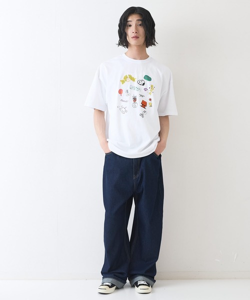 PEANUTS（ピーナッツ）の「【PEANUTS/ピーナッツ】オリジナルデザインTシャツ スヌーピー 　ベル　ドロップショルダー ビッグシルエット　ユニセックス（Tシャツ/カットソー・メンズ・パープル系その他2/ホワイト系その他2/ベージュ系その他/ピンク系その他・X-LARGE/LARGE/SMALL/MEDIUM）」の12枚目の写真