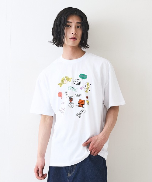 PEANUTS（ピーナッツ）の「【PEANUTS/ピーナッツ】オリジナルデザインTシャツ スヌーピー 　ベル　ドロップショルダー ビッグシルエット　ユニセックス（Tシャツ/カットソー・メンズ・パープル系その他2/ホワイト系その他2/ベージュ系その他/ピンク系その他・X-LARGE/LARGE/SMALL/MEDIUM）」の15枚目の写真