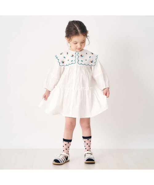 apres les cours(アプレレクール)の「ハート・花柄シアーソックス(ソックス/靴下・キッズ・ピンク/オフホワイト/ブラック/サックスブルー・12/15 /18/21)」の5枚目の写真