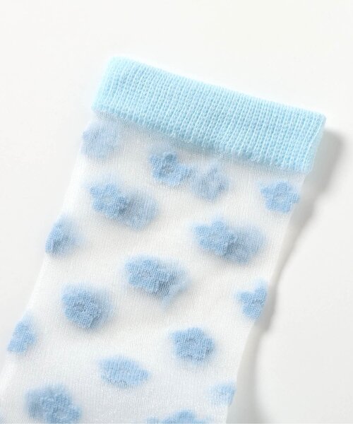 apres les cours(アプレレクール)の「ハート・花柄シアーソックス(ソックス/靴下・キッズ・ピンク/オフホワイト/ブラック/サックスブルー・12/15 /18/21)」の9枚目の写真