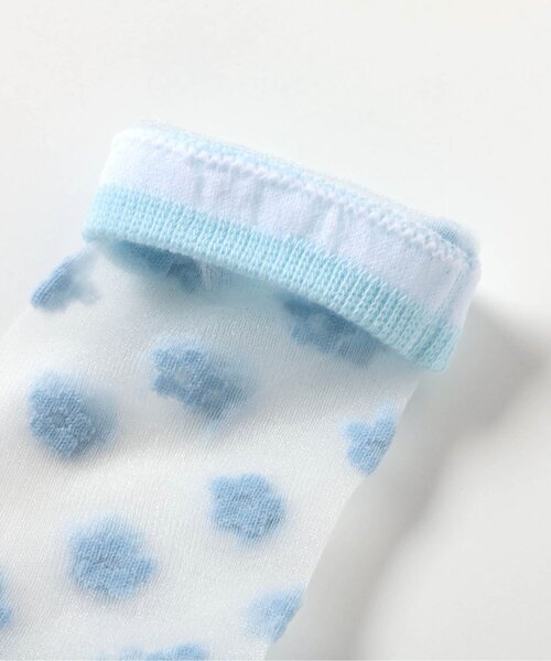 apres les cours(アプレレクール)の「ハート・花柄シアーソックス(ソックス/靴下・キッズ・ピンク/オフホワイト/ブラック/サックスブルー・12/15 /18/21)」の10枚目の写真