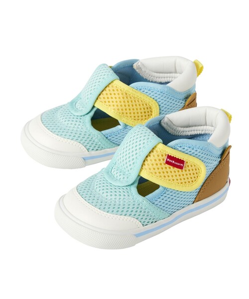 HOT BISCUITS（ホットビスケッツ）の「かかと顔 メッシュ セカンドベビーシューズ（スニーカー・キッズ・ラベンダー/グリーン・15cm/14.5cm/14cm）」の3枚目の写真