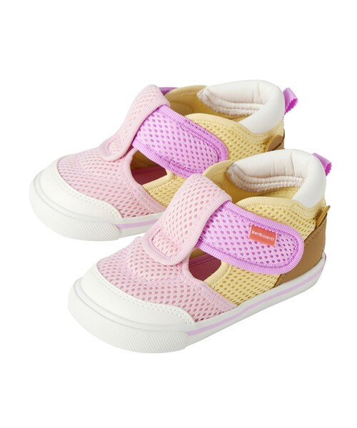 HOT BISCUITS（ホットビスケッツ）の「かかと顔 メッシュ セカンドベビーシューズ（スニーカー・キッズ・ラベンダー/グリーン・15cm/14.5cm/14cm）」の4枚目の写真