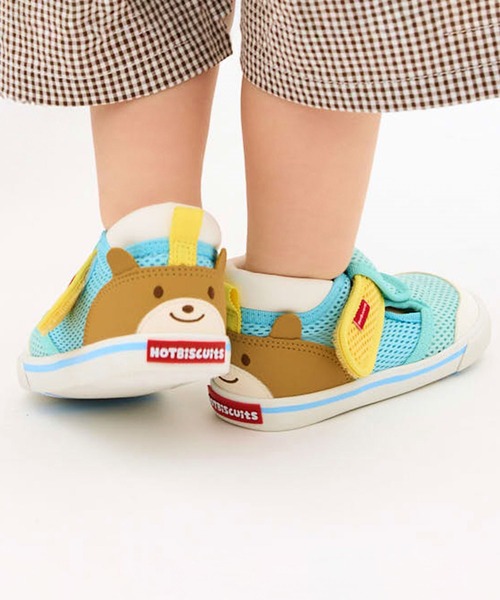 HOT BISCUITS（ホットビスケッツ）の「かかと顔 メッシュ セカンドベビーシューズ（スニーカー・キッズ・ラベンダー/グリーン・15cm/14.5cm/14cm）」の5枚目の写真