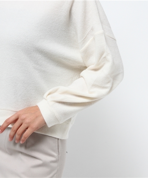 Green　Parks（グリーンパークス）の「・ﾊｲﾈｯｸ×ﾄﾞﾙﾏﾝﾌﾟﾙｵｰﾊﾞｰ（Tシャツ/カットソー・レディース・アイボリー/ブラック/ブラウン/オレンジ/ネイビー/キャメル・FREE）」の11枚目の写真