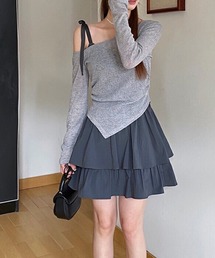 リボンフリルワンピースニット2点セット