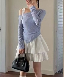 【美品】ププラ シースルー カットソー ネイビー 38 美品】ププラ シースルー カットソー ネイビー 38